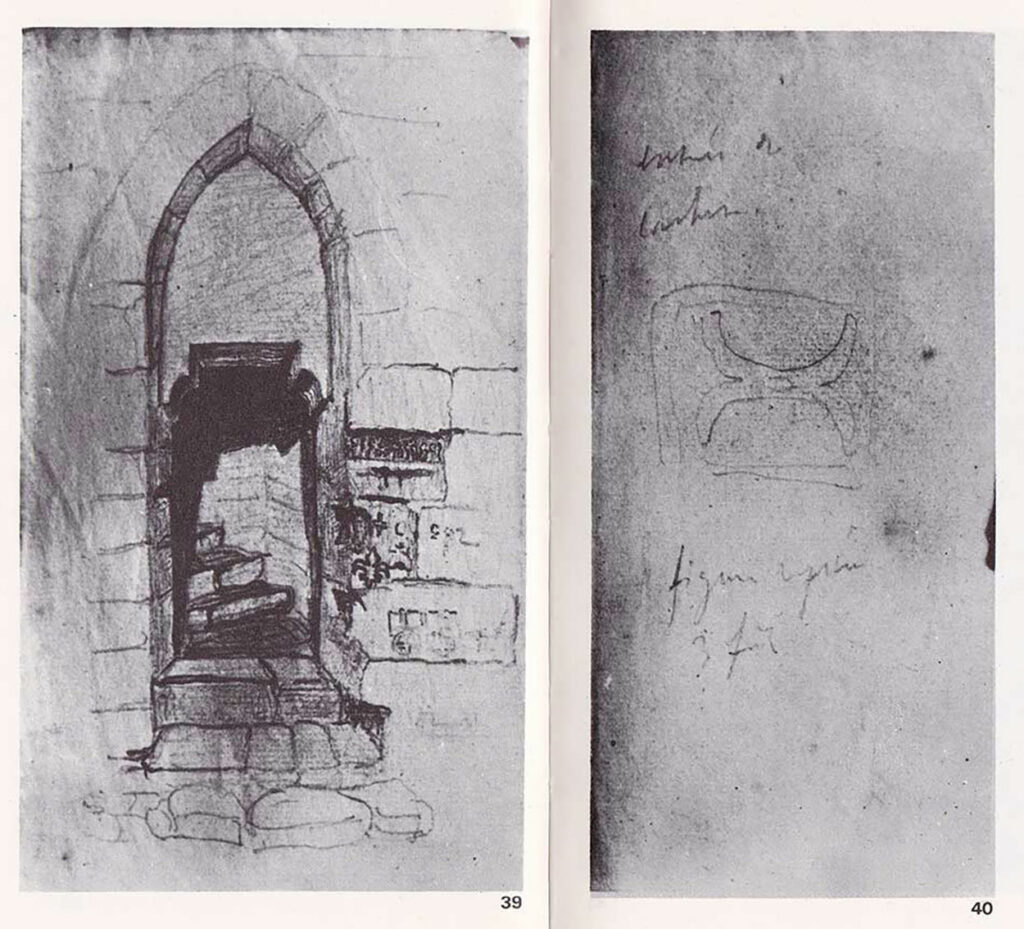 Dessin Victor Hugo – graffiti de prisonnier tour de Gisors – entrée du cachot